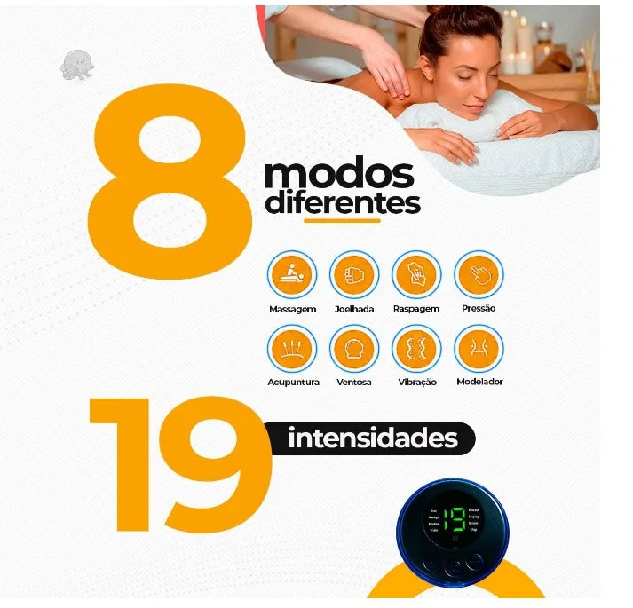 Mini Massageador Elétrico Portátil Aparelho de Massagem Recarregável Muscular Pescoço Pernas Coluna Lombar USB Fisioterapia Rela